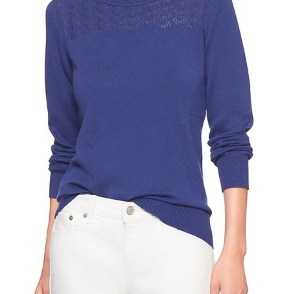 Banana Republic Blue Cowl Neck Sweater